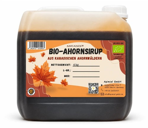 Bio ahornsirup - 15,11/kg), bio-ahornsirup