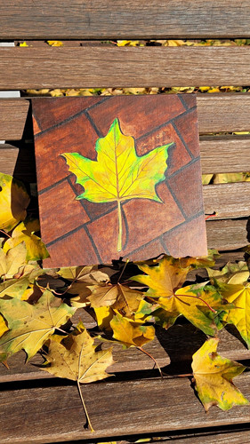 Holz wandbild ahornblatt - holz-wandbild,