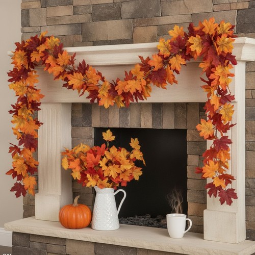 Herbst girlande ahornblätter - herbst,
