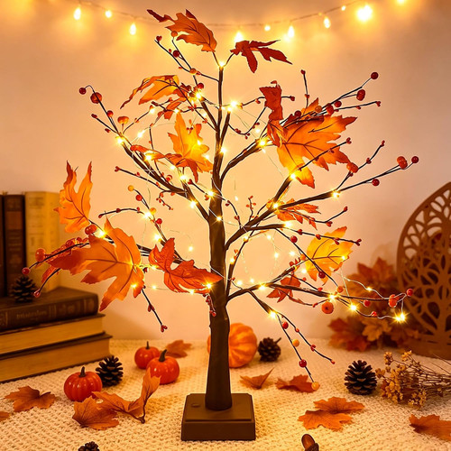 Herbstdeko ahornblatt baum - herbstdeko, mit