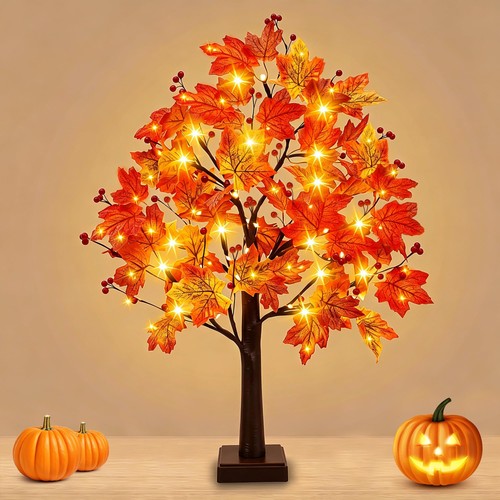 Ahorn lichterbaum herbstdeko - lichterbaum,